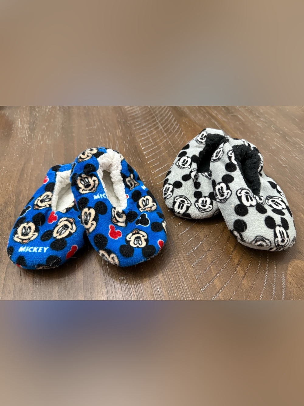 2 pair Mickey Mouse slippers - toddler boy size 4